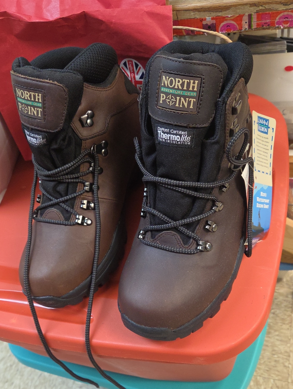 Men's Brown Waterproof Hiking Boots with Insulation